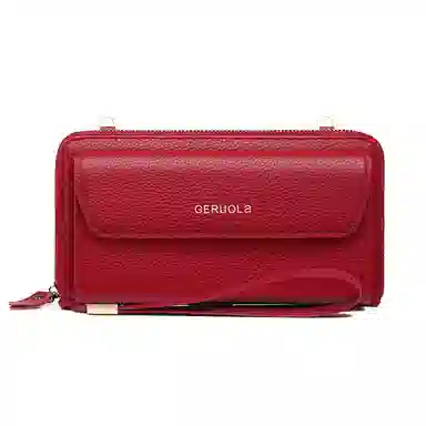 歌若拉 多功能钱夹实用简约 荔枝纹头层牛皮 钱包 女款