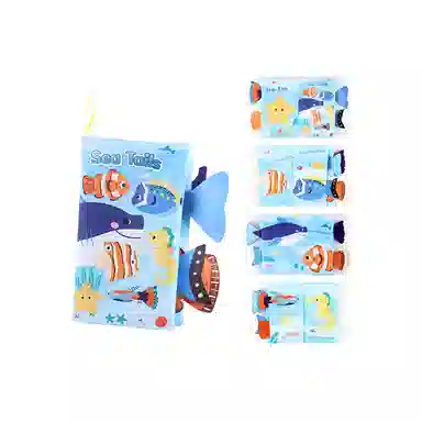 咕轹 带尾巴布书 纸撕不烂 早教益智玩具