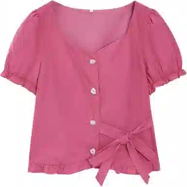 爱依服 纯色短袖通勤衬衫 女款