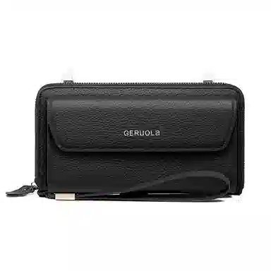 歌若拉 多功能钱夹实用简约 荔枝纹头层牛皮 钱包 女款