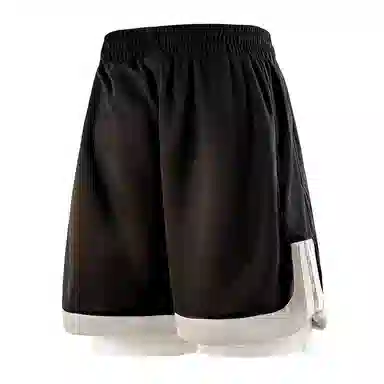 兰缪 美式日系户外日常柔软基础款复古舒适透气运动高街简约印花设计百搭通勤山系宽松清爽潮流垂感直筒纯色系带休闲短裤 男女同款