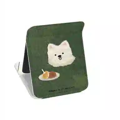 馨枕居 卡通狗镜子妆镜双面翻盖台式可立