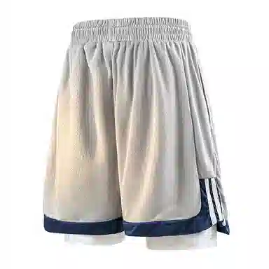 兰缪 美式日系户外日常柔软基础款复古舒适透气运动高街简约印花设计百搭通勤山系宽松清爽潮流垂感直筒纯色系带休闲短裤 男女同款