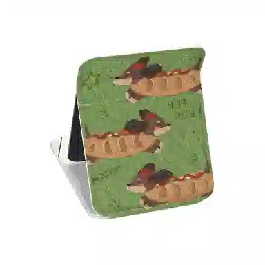 馨枕居 卡通狗镜子妆镜双面翻盖台式可立