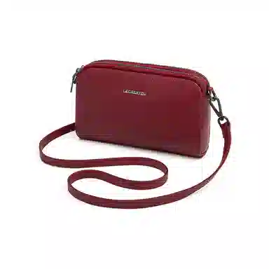 老人头 简约大气纯色优雅气质通勤百搭 头层牛皮 斜挎包 女款 黑色/红色