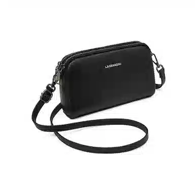 老人头 简约大气纯色优雅气质通勤百搭 头层牛皮 斜挎包 女款 黑色/红色