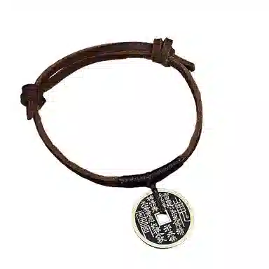 既白南兮 福运双至山鬼花钱好运道系青年国风新中式文创 合金 手环 男女同款情侣款