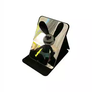 馨枕居 简约折叠小镜子女黑色台式桌面化妆镜便携学生宿舍可立梳妆镜