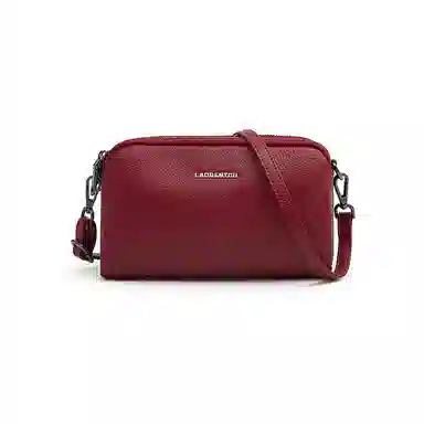 老人头 简约大气纯色优雅气质通勤百搭 头层牛皮 斜挎包 女款 黑色/红色