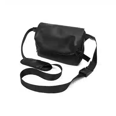 老人头 时尚潮流机能多功能通勤骑行 合成革 单肩斜挎包 男款 黑色