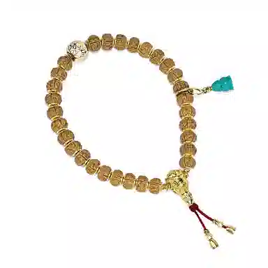 钰澜文玩 界守战甲系列-「金盾·老树王金刚」五瓣合金贴片手持文玩佛珠转运珠 金刚菩提 手串 男女同款情侣款