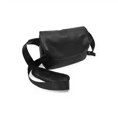 老人头 时尚潮流机能多功能通勤骑行 合成革 单肩斜挎包 男款 黑色