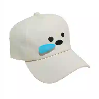 豹了个猫 可爱瞌睡小狗棒球帽遮阳辣妹显脸小 棉 鸭舌帽 男女同款情侣款