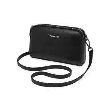 老人头 简约大气纯色优雅气质通勤百搭 头层牛皮 斜挎包 女款 黑色/红色