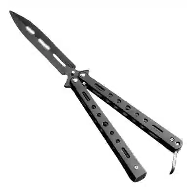 悦米乐 蝴蝶刀折刀不开刃双尖刀 成品模型