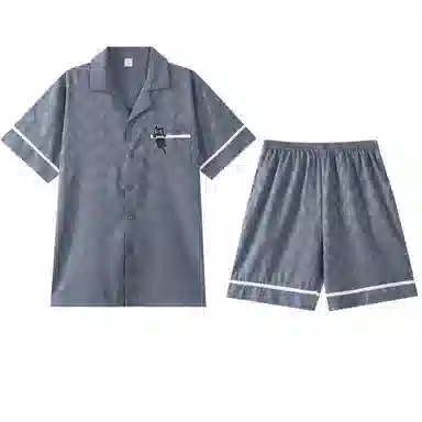 兰缪 高级感短袖可外穿家居服五分裤夏季睡衣套装 男款