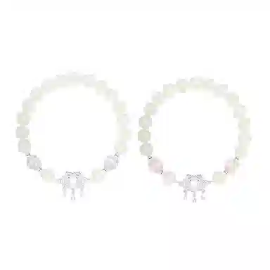 希遇 长命锁新中式平安锁一对 小众精致设计清冷感优雅气质转运珠好运 菩提根 手串 男女同款情侣款