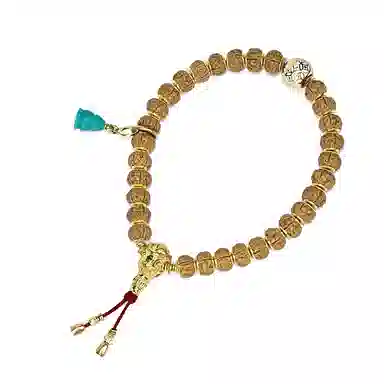 钰澜文玩 界守战甲系列-「金盾·老树王金刚」五瓣合金贴片手持文玩佛珠转运珠 金刚菩提 手串 男女同款情侣款