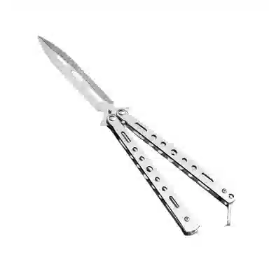 悦米乐 蝴蝶刀折刀不开刃双尖刀 成品模型