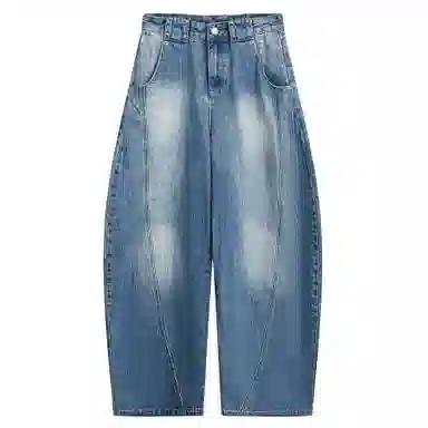 王者荣耀 美式街头复古潮流舒适百搭宽松阔腿拖地休闲长裤牛仔裤 男女同款