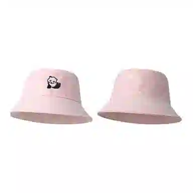 艾佳微 双面可带韩版可爱卡通熊猫夏季户外防晒遮阳太阳 棉 渔夫帽 男女同款情侣款