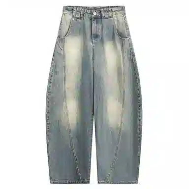 王者荣耀 美式街头复古潮流舒适百搭宽松阔腿拖地休闲长裤牛仔裤 男女同款