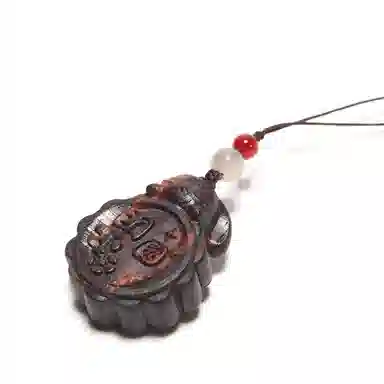 鶄鲤 国风小众原创双面精雕团圆兔 降真香 挂件 男女同款情侣款