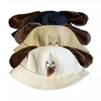 艾佳微 搞怪小狗时尚可爱防晒遮阳帽子 棉 渔夫帽 男女同款情侣款