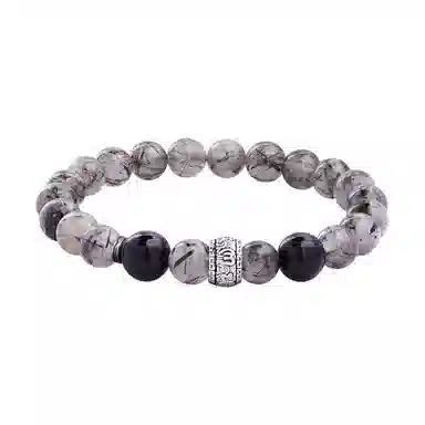 玄唐 复古做旧简约高级设计感 黑发晶 手串 男女同款情侣款