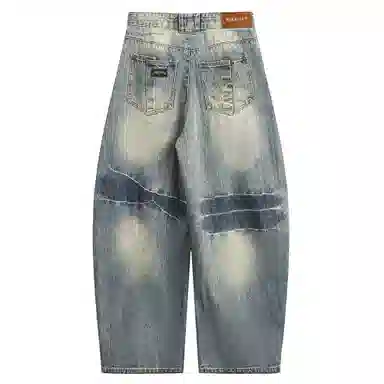 王者荣耀 美式街头复古潮流舒适百搭宽松阔腿拖地休闲长裤牛仔裤 男女同款