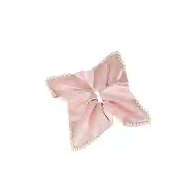 水中玉 白色缎面仿珍珠方巾大肠发圈高级感扎头发橡皮筋发绳头饰 布艺 头绳 女款