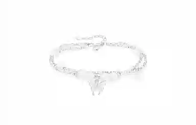 牧言 碎银几两蝴蝶 复古新中式气质温柔浪漫高级感 轻奢百搭闪耀星光蝶舞双层叠戴圆珠手饰 日常通勤 白玉菩提 手链 女款