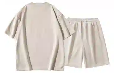 王者荣耀 美式麂皮绒创意字母上衣五分抽绳短裤两件套宽松舒适透气亲肤高街痞帅少年感无性别时尚百搭休闲运动套装 男女同款