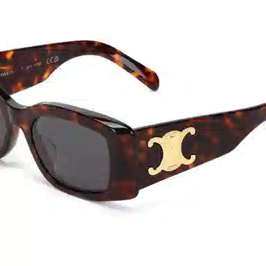 CELINE Logo Square Sunglasses Tortoiseshell