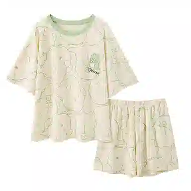 顶瓜瓜 简约圆领凉感舒适可外穿家居服睡衣套装 女款
