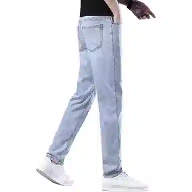 炳盛 薄款修身直筒高端弹力休闲百搭长裤牛仔裤 男女同款