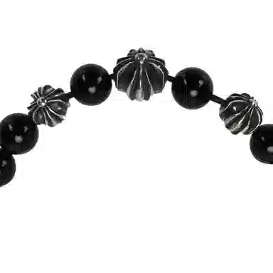 Chrome Hearts Obsidian Bead Bracelet
