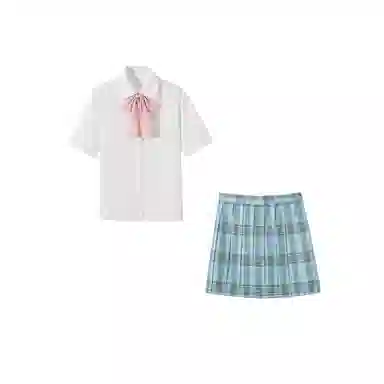 花山家的猫 校供甜美纯欲学姐口袋短袖衬衫百褶裙制服 女款