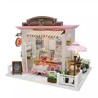 一合鸽 时间咖啡屋小屋欧式店铺木质别墅 拼装模型