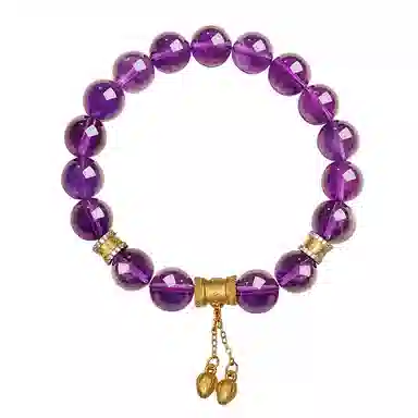 乃瑭 紫定来财莲转福至 上岸佑福紫定行新中式国潮好运百搭天然 紫水晶 手串 男女同款情侣款