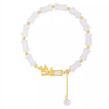 骊碧 新中式竹节流苏 玉髓 手串 女款