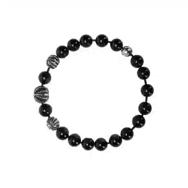 Chrome Hearts Obsidian Bead Bracelet