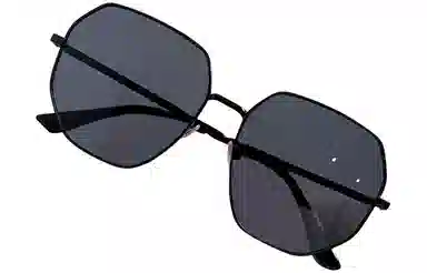 优幽兰 韩版潮流高级感小脸显瘦多边形小众百搭时尚防晒防紫外线气质墨镜旅游骑行开车驾驶 金属 不规则形 太阳眼镜 男女同款情侣款