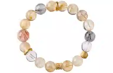 石头记 金霸大综合 时来运转诸事顺遂有钱花  黄塔晶 金发晶 财运连连新中式国潮吸金招财#好运天然 多色水晶 手串 男女同款情侣款