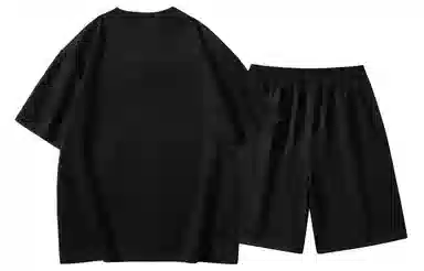 王者荣耀 美式麂皮绒创意字母上衣五分抽绳短裤两件套宽松舒适透气亲肤高街痞帅少年感无性别时尚百搭休闲运动套装 男女同款