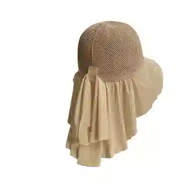 艾佳微 防紫外线骑行户外大檐太阳帽遮脸面罩护颈遮阳 涤纶 渔夫帽 男女同款情侣款