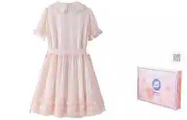 东鲸岁时记 纯色舒适休闲百搭短袖连衣裙 女款 礼盒装 粉色