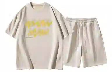 王者荣耀 美式麂皮绒创意字母上衣五分抽绳短裤两件套宽松舒适透气亲肤高街痞帅少年感无性别时尚百搭休闲运动套装 男女同款