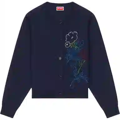 KENZO Drawn Flowers' Embroidered Cardigan