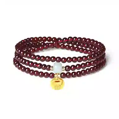 【S925纯银|福气满满】 七七银饰 时来运转 纳福珠串新中式国风高级感 转运珠气质百搭 本命年转运 三圈叠戴天然 玛瑙 手串 男女同款情侣款